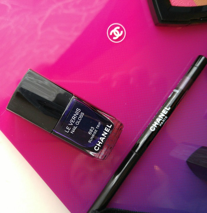 Chanel Makeup Spring 2016, Toronto Beauty Reviews, blue nail polish, purple nail polish, L.A. Sunrise