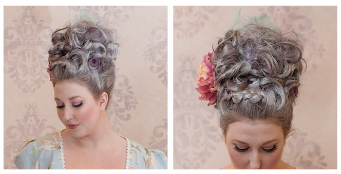 Marie Antoinette Theme Party Hair Front & Side View | Toronto Beauty Reviews